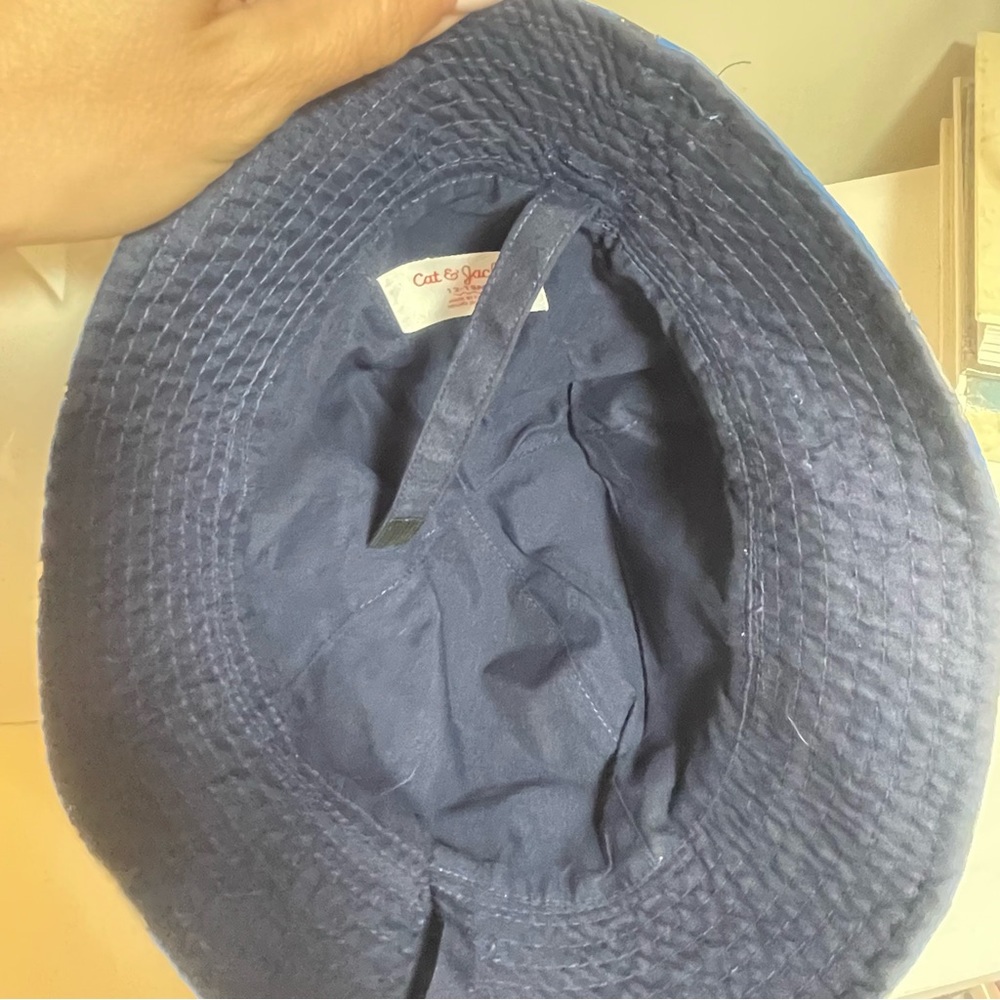 Cat & Jack Blue Whales Baby Sun Hat w/Chin Strap Size 12-18 … - Picture 4 of 7